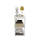 Ver imagem 7 de Mesa de Cabeceira Quad Branca 55cm 1 Nicho Byhouse