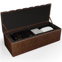 Ver imagem 2 de Calçadeira Recamier Baú para Cama de Casal King Dália 195x50 Cm W01 Couríssimo Marrom - Lyam