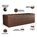 Ver imagem 7 de Calçadeira Recamier Baú para Cama de Casal King Dália 195x50 Cm W01 Couríssimo Marrom - Lyam