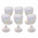 Ver imagem 6 de Kit com 6 Taça de Água de Vidro Bico de Jaca Rainbow Metalizado 300ml | Wolff