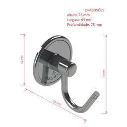Kit acessórios para banheiro adesivo (dispensa furos) - Cromado - 3