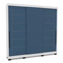 Ver imagem 2 de Roupeiro Lisboa 3 Portas de Correr 4 Gavetas 217x213cm Branco/Azul 240846
