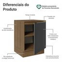 Ver mais imagens de Balcão de Cozinha 60 Cm 1 Porta Rustic/preto Lux Madesa Rustic/preto