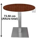 Ver imagem 5 de Mesa Quadrada Alpha Inox Prata 73,50 Cm (altura) Tampo Mdp Redondo 80 Cm Escarlate (larg)