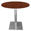 Ver imagem 1 de Mesa Quadrada Alpha Inox Prata 73,50 Cm (altura) Tampo Mdp Redondo 80 Cm Escarlate (larg)