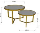 Ver imagem 3 de Conjunto Mesa de Centro Redonda Dallas Marmo Branco com Espelho - Champagne