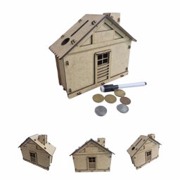 Cofrinho Cofre Guardar Dinheiro Woodbox Japones Banco Casa N - 5