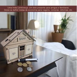 Cofrinho Cofre Guardar Dinheiro Woodbox Japones Banco Casa N - 2