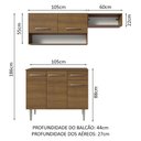 Ver imagem 4 de Armário de Cozinha Compacta 165cm Rustic Emilly Madesa 07