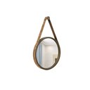 Ver imagem 1 de Espelho Decorativo Adnet Marrom Alça Corino Rajado 30 cm Redondo Marrom/Rajado, 30 cm