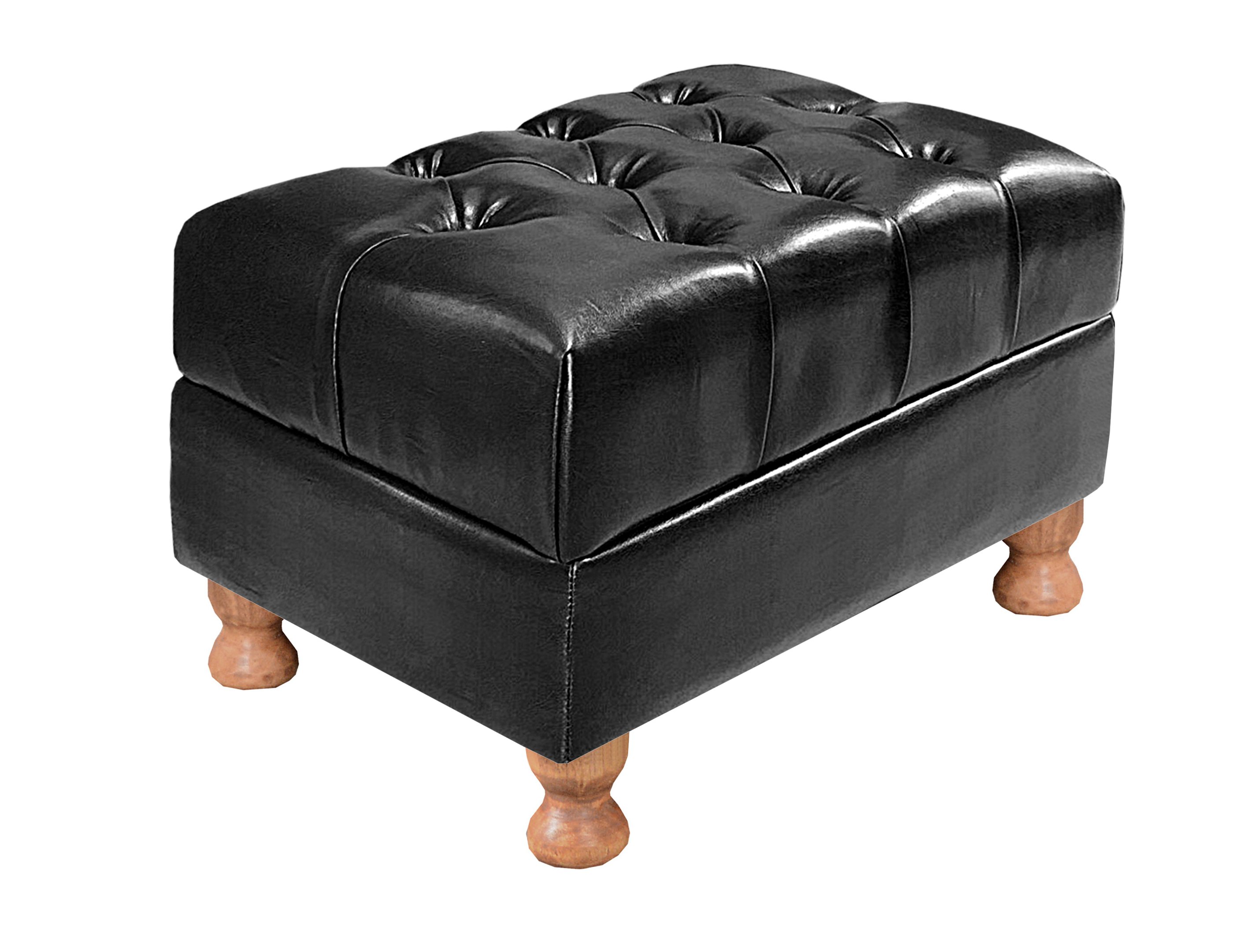 Poltrona Com Puff Capitonê Chesterfield Luís Xv - Couríssimo Preto - 8