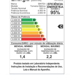 Torneira Elétrica Bica Baixa 4400w 220v Cromado Sintex - 9