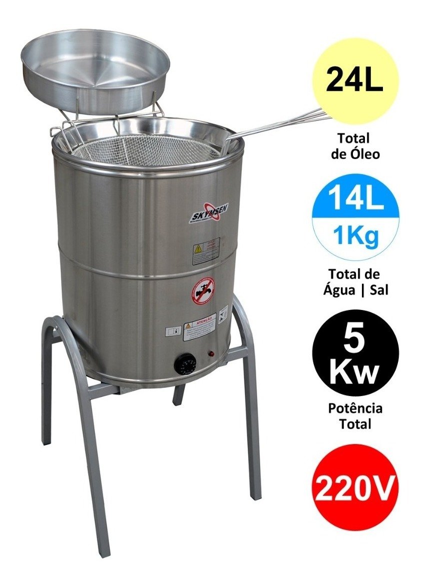 Fritadeira Industrial Água E Óleo 24L Inox FC-N Skymsen 220V ...