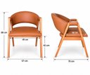 Ver imagem 3 de Kit 4 Poltronas Sala Jantar Madeira Maciça Assento Estofado Encosto Curvo Ergônomico