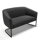 Ver imagem 3 de Sofá Namoradeira e Poltrona Base Industrial Preto Stella Suede D03 - D’Rossi