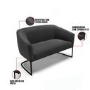 Ver imagem 6 de Sofá Namoradeira e Poltrona Base Industrial Preto Stella Suede D03 - D’Rossi