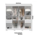 Ver imagem 4 de Guarda-roupa Casal Stella 8 Portas 4 Gavetas 100% Mdf Branco - Acp Móveis
