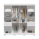 Ver imagem 3 de Guarda-roupa Casal Stella 8 Portas 4 Gavetas 100% Mdf Branco - Acp Móveis