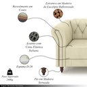 Ver imagem 3 de Sofá Living Sala de Estar Stanford Chesterfield 2 Lugares 220cm Pés de Madeira Couro Off White G58 -