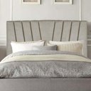 Ver imagem 1 de Cabeceira Estofada Bélgica 100cm Solteiro para Cama Box Quarto Linho Bege - Gat Magazine