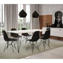Ver imagem 1 de Mesa Sala De Jantar Industrial Branca 135X75 Com 6 Cadeiras Pretas De Ferro Preto Cor: Branco
