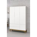 Ver imagem 2 de Guarda-Roupa Retrô 3 Portas Classic New Fosco com Madeira - Reller