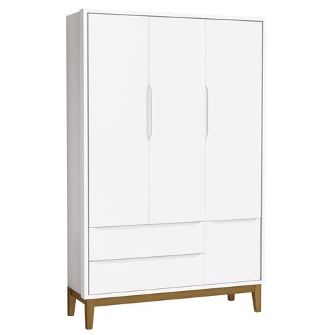 Guarda-Roupa Retrô 3 Portas Classic New Fosco com Madeira - Reller
