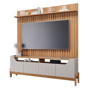 Estante Home Moema com 4 Portas Painel para TV até 70 Polegadas Permóbili Off White/Nature