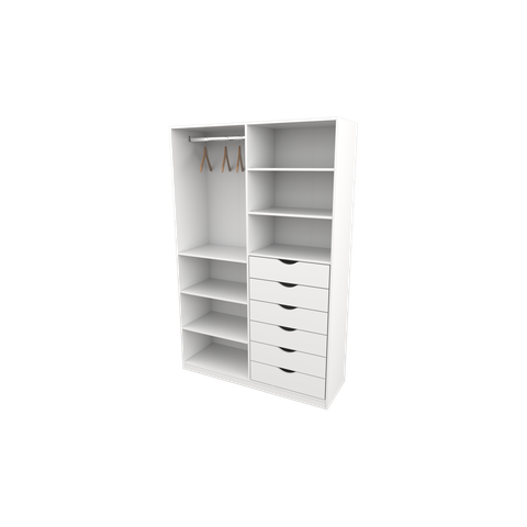 Armário Arara Gaveta Verônica M17 100% Mdf Sapato Roupa Vetorial Móveis Branco