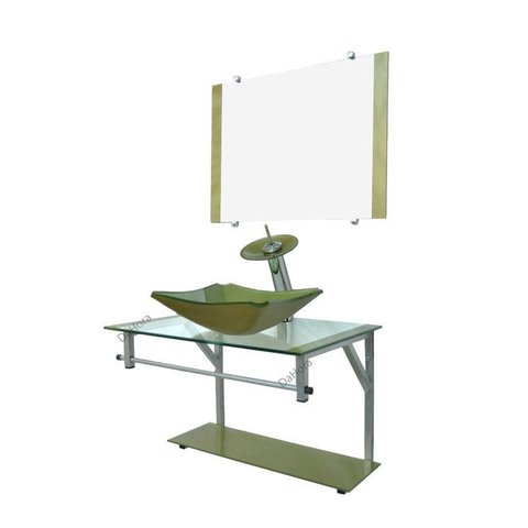 Gabinete de Vidro 60cm para Banheiro Cuba Chanfrada Dourado - Dahora
