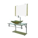 Ver imagem 2 de Gabinete de Vidro 60cm para Banheiro Cuba Chanfrada Dourado - Dahora