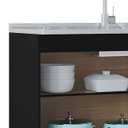 Ver imagem 6 de Armário Aéreo e Balcão de Cozinha com Pia Inox 120cm Classic P11 Preto - Mpozenato