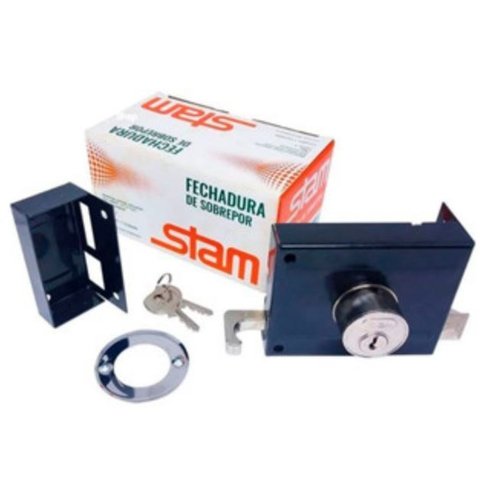 Fechadura de Sobrepor Stam 701/100 Esp.preto
