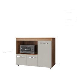 Balcão Multiuso Liza Para Cozinha Savana Off White 3 Portas Moblis - 1