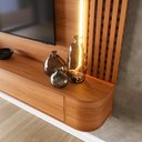 Ver imagem 7 de Painel Dubai para Tv até 60” com Led Mdf 15mm Porta com Pistão a Gás Design Moderno Muxarabi