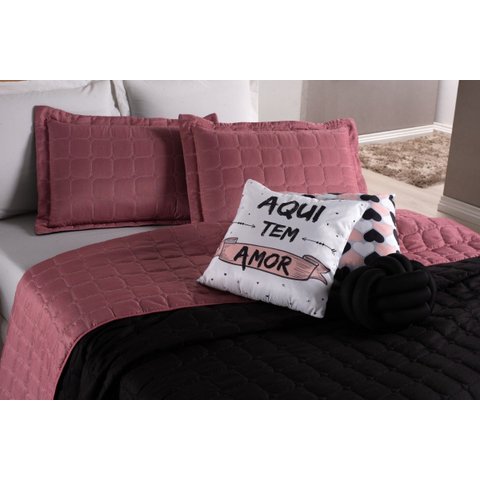 Kit Cobre Leito Dupla Face Paris 08 Peças Casal Queen Cores