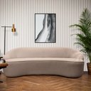 Ver imagem 2 de Sofá Curvo Montserrat 180cm 3 Lugares Linho Marrom Acinzentado - Nexta Casa