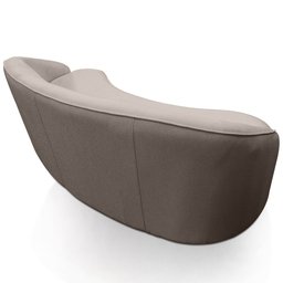 Sofá Curvo Montserrat 180cm 3 Lugares Linho Marrom Acinzentado - Nexta Casa - 8