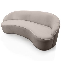 Sofá Curvo Montserrat 180cm 3 Lugares Linho Marrom Acinzentado - Nexta Casa - 9