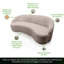 Ver imagem 3 de Sofá Curvo Montserrat 180cm 3 Lugares Linho Marrom Acinzentado - Nexta Casa