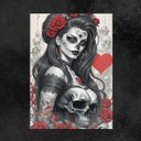 Ver imagem 3 de Placa Decorativa Rosa Caveira Umbanda Candomblé Kimbanda