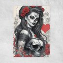 Ver imagem 2 de Placa Decorativa Rosa Caveira Umbanda Candomblé Kimbanda