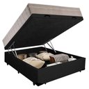 Ver imagem 5 de Cama Box Baú Casal Suede + Colchão Sereneprime Molas Ensacadas 138x188x69 Preto