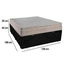 Ver imagem 3 de Cama Box Baú Casal Suede + Colchão Sereneprime Molas Ensacadas 138x188x69 Preto