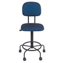 Ver imagem 2 de Cadeira Caixa Alta com Rodizios Rodinhas Atendimento Recepção Balcão Espuma Injetada Azul Popmov Cad