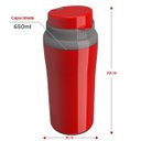 Ver imagem 3 de Copo Térmico Miami 650ml Bebidas Quentes e Frias:vermelho