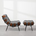 Ver imagem 2 de Poltrona Costela Slim com Puff - Trellis Grafite