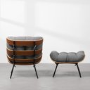 Ver imagem 3 de Poltrona Costela Slim com Puff - Trellis Grafite