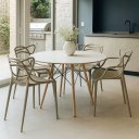 Ver imagem 1 de Conjunto Mesa Eames 90cm + 4 Cadeiras Allegra Empilhável Inmetro Sala Cozinha Jantar - La Mobilia