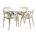 Ver imagem 5 de Conjunto Mesa Eames 90cm + 4 Cadeiras Allegra Empilhável Inmetro Sala Cozinha Jantar - La Mobilia